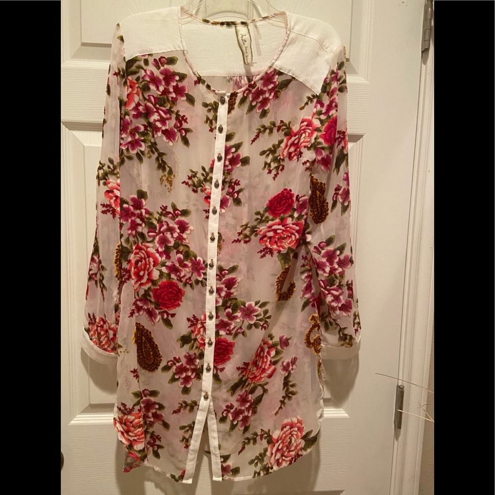 Aratta Silent Journey long sheer tunic